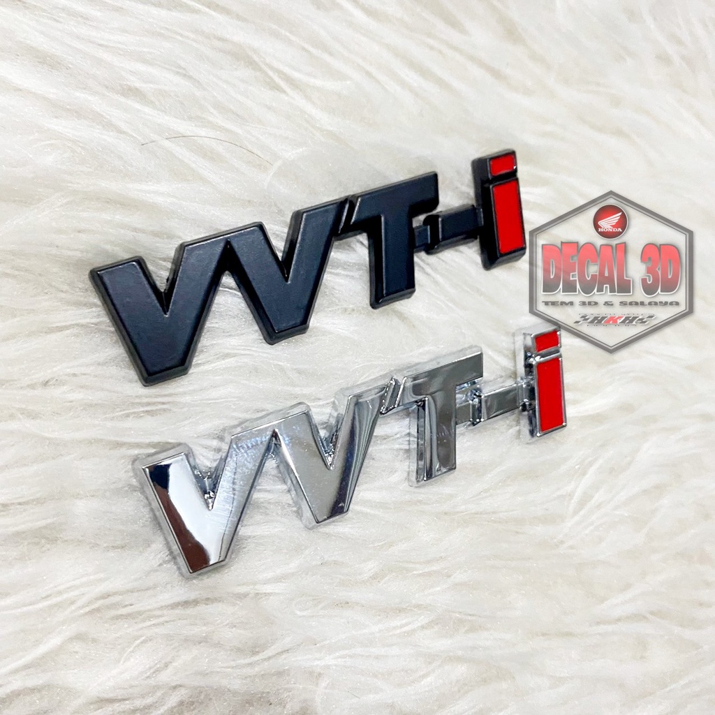 Logo VVT-i chất liệu kim loại sơn tỉnh điện trang trí ô tô xe máy siêu đẹp