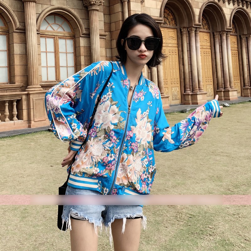 Áo Zara bomber họa tiết hoa ấn tượng, cá tính AK10BBG74N10