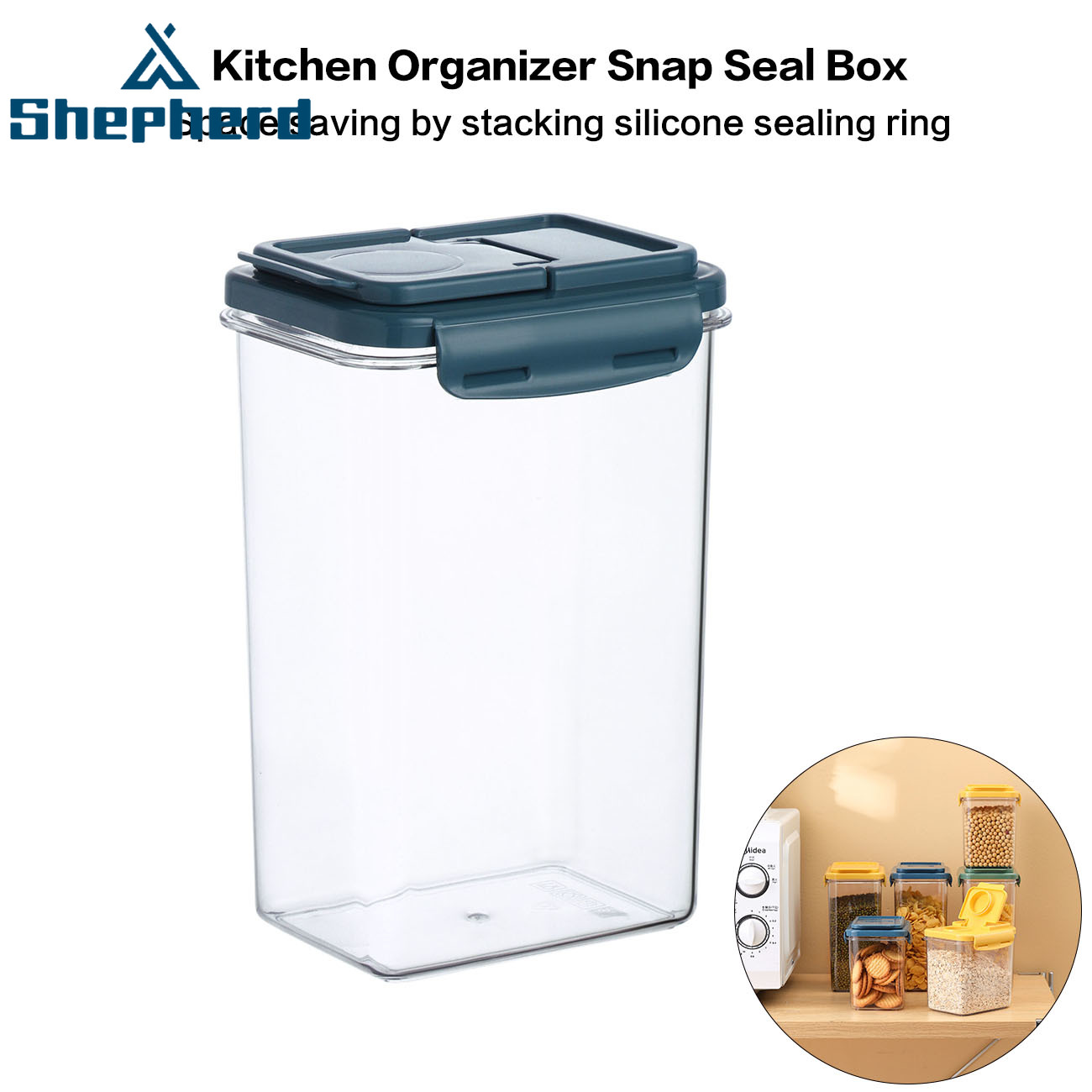 Hộp đựng ngũ cốc Shepherd trong suốt có nắp đậy kép | BigBuy360 - bigbuy360.vn