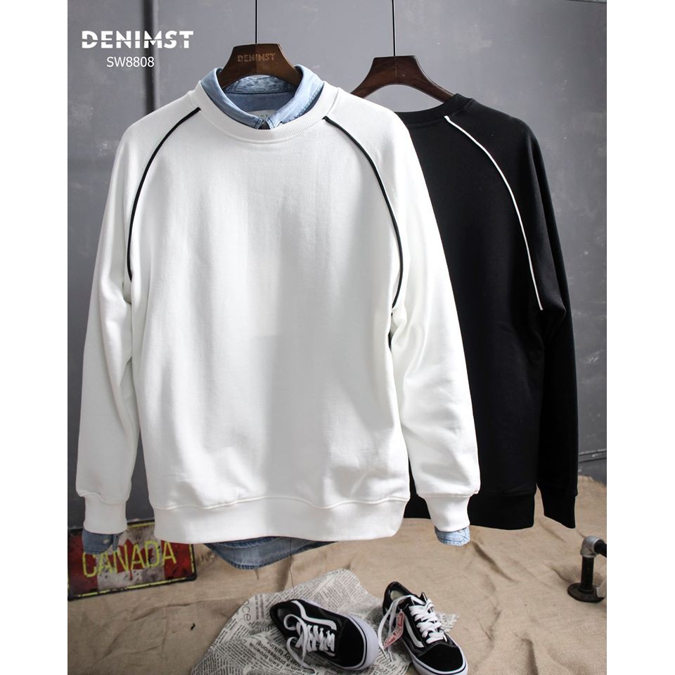 Áo thun nỉ sweater nam basic HANSHI 8808