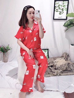 BỘ LỤA GẤM TAY NGẮN QUẦN DÀI