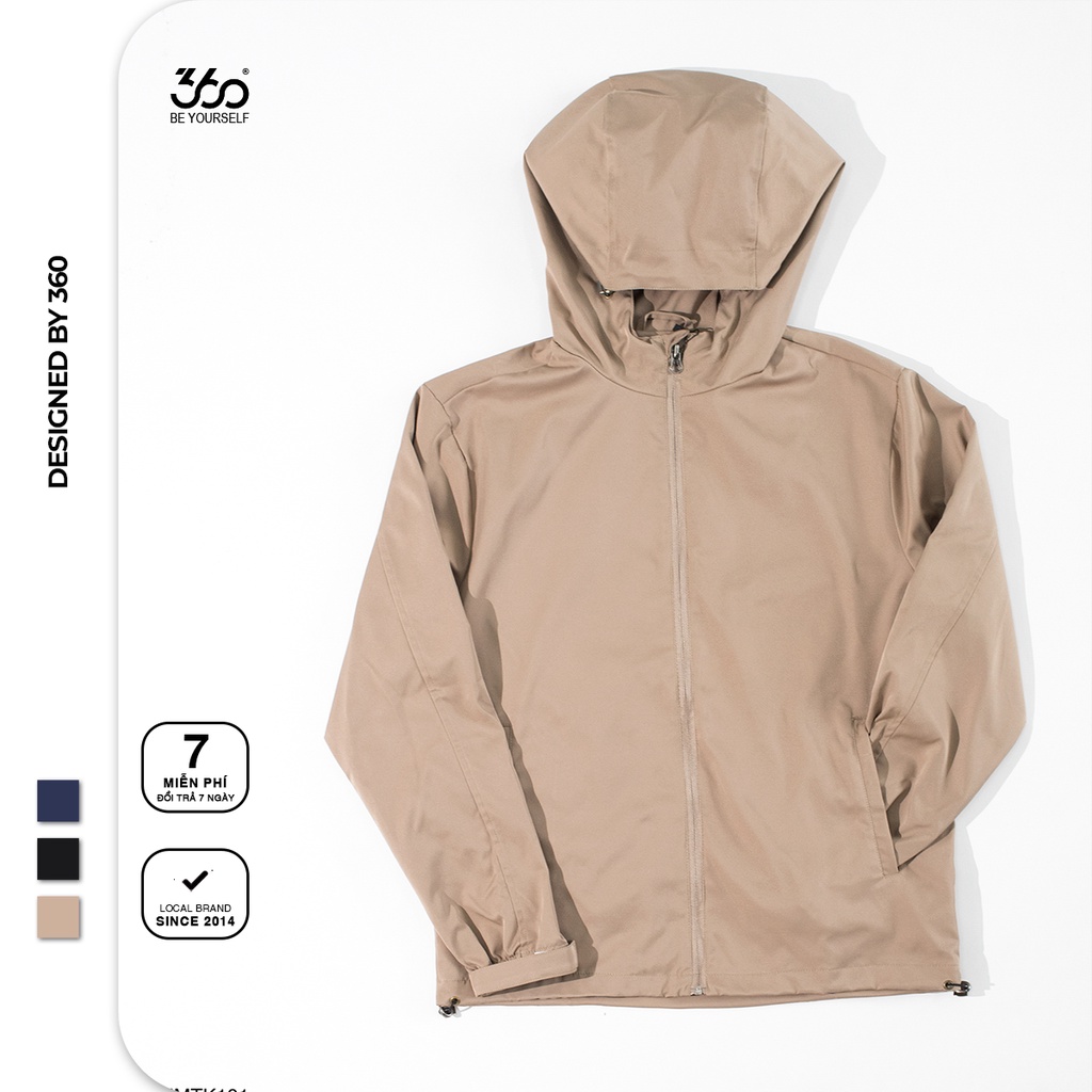 Áo khoác gió 2 lớp có mũ thương hiệu 360 Boutique - GHMTK101