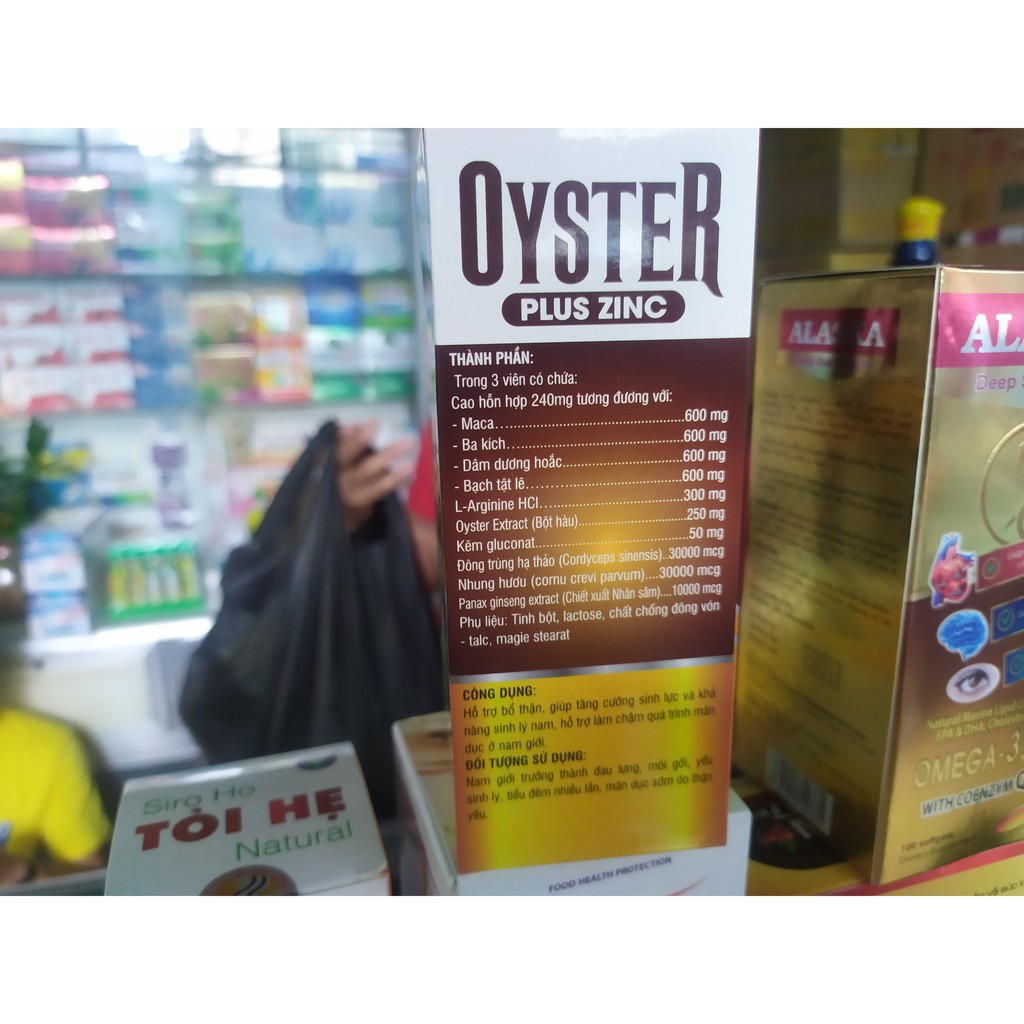 Oyster Plus Zinc bổ thận tráng dương, sinh tinh, tăng cường sinh lý nam giới, giảm đau lưng mỏi gối, chứa sâm nhung