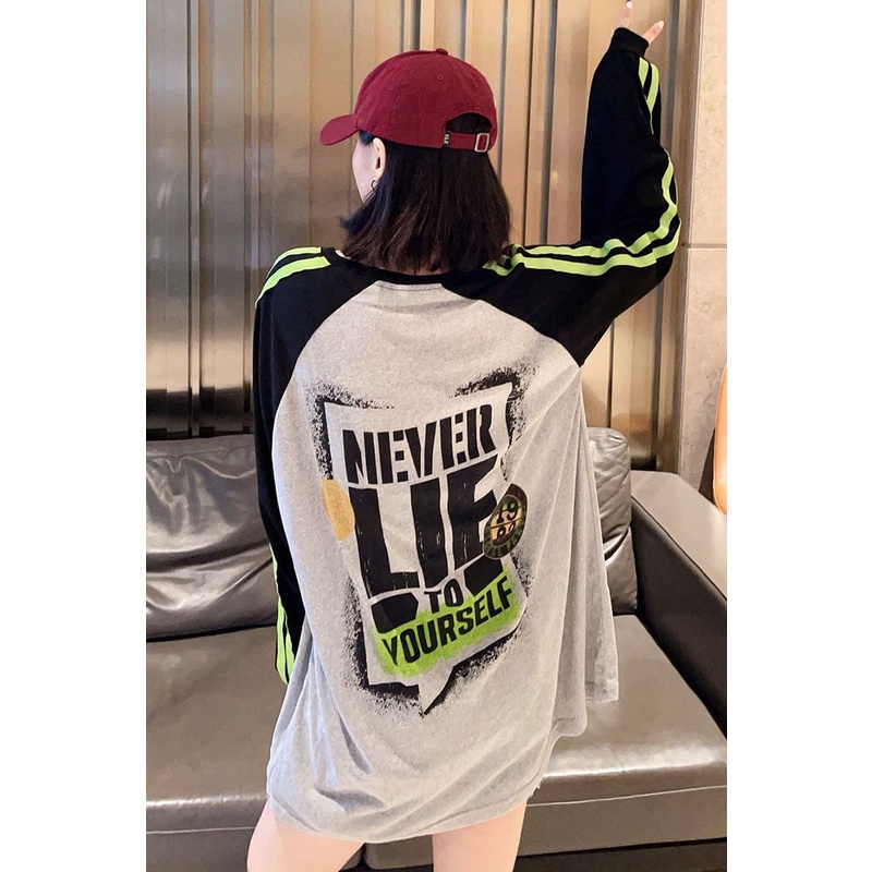 Áo Sơ Mi Nữ Tay Dài Oversize Màu Sắc Tương Phản