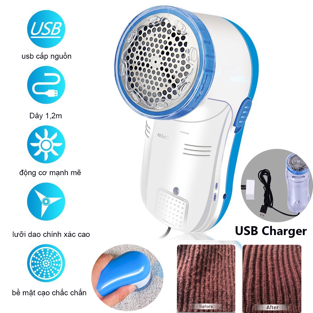 Máy Cắt Vải/Sơ Vải Chạy Điện Sạc Cổng Usb Cầm Tay Tiện Dụng