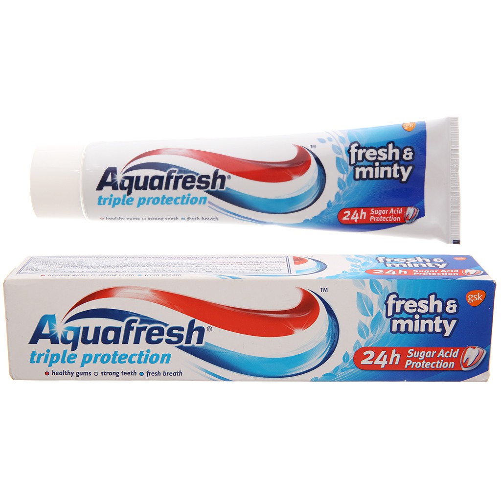 Kem đánh răng Aquafresh 140g của NHẬT BẢN hương Trà xanh và Bạc Hà