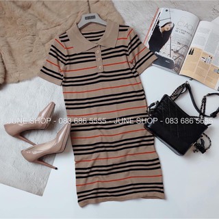 Váy body kẻ BBR cổ bẻ
