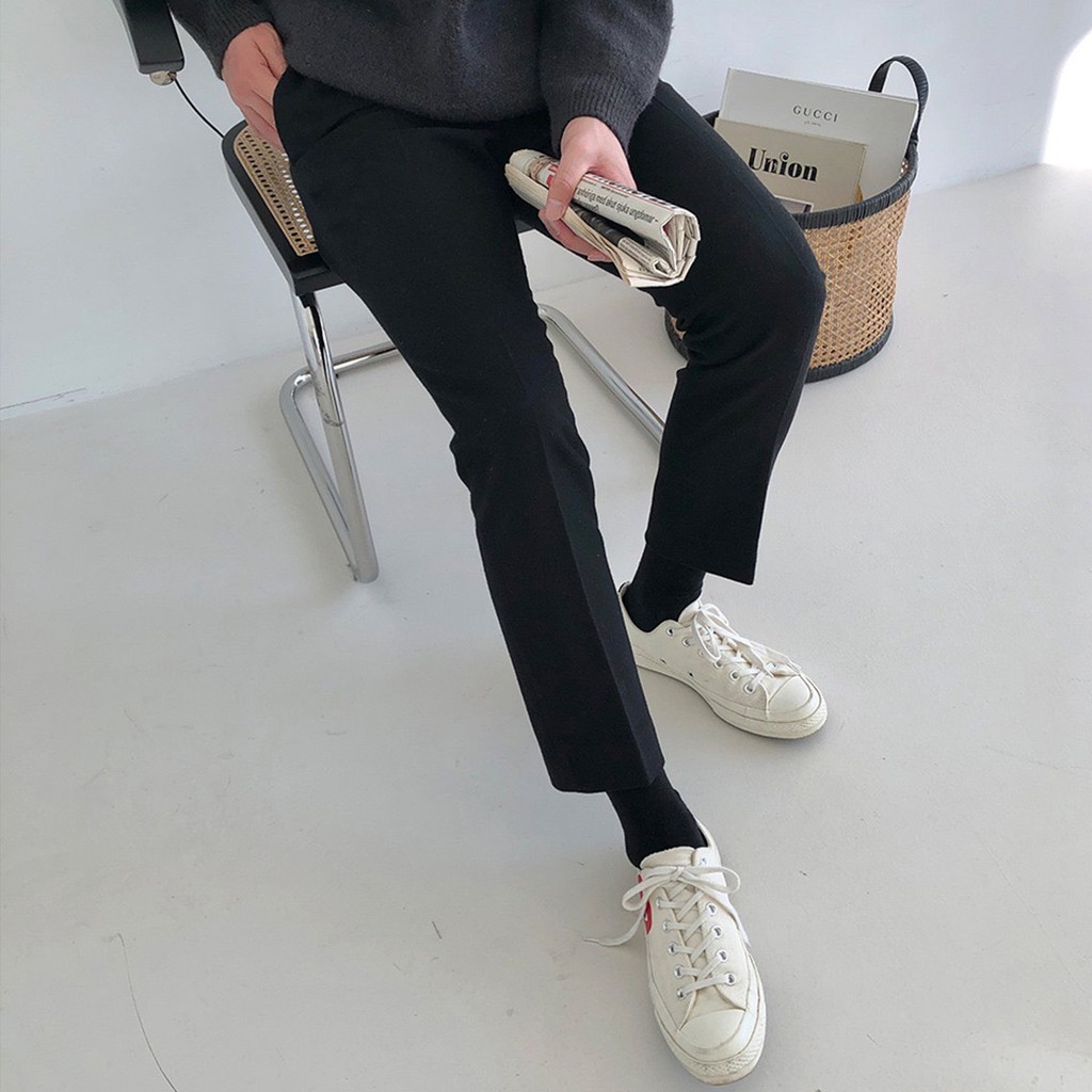 Quần tây âu đen trơn form đứng phong cách lịch lãm body | Mr.Tee | BigBuy360 - bigbuy360.vn