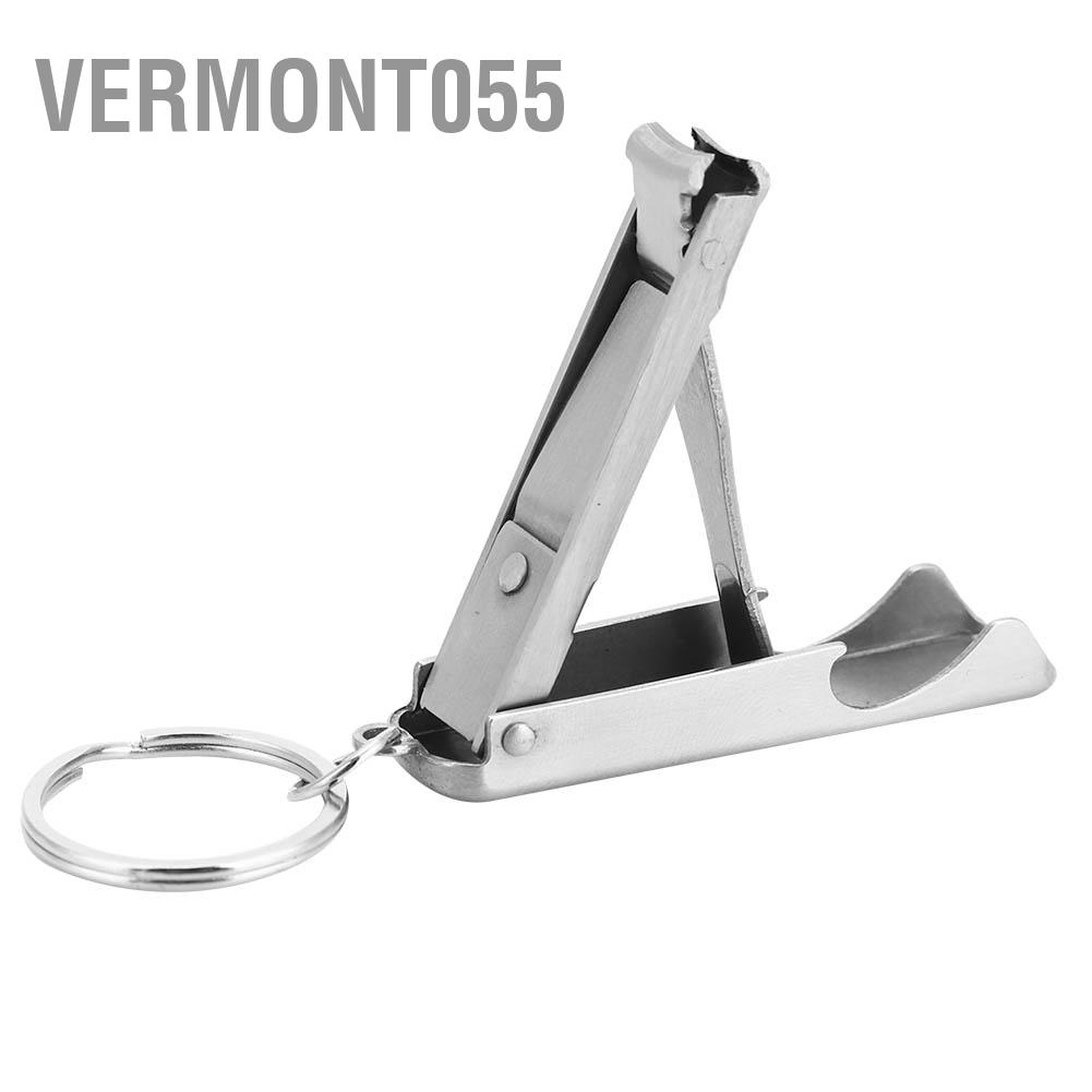 Vermont055 Outdoor Multi-function 2 in 1 Mini Tool Key Chain Ring Nail Cutter Clippers Bottle Opener