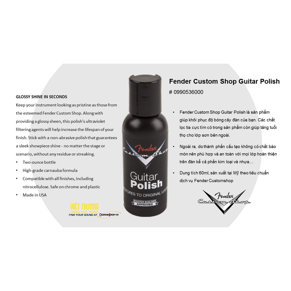 Dung dịch vệ sinh và bảo dưỡng đàn guitar chính hãng Fender Guitar Cleaning Products