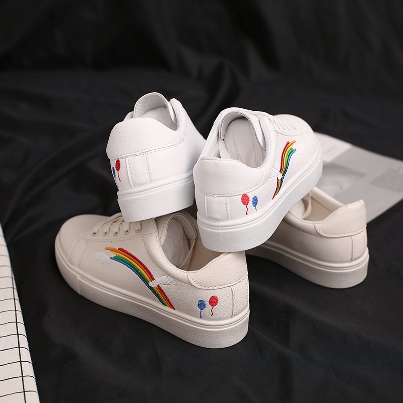 Giày thể thao IELGY đế dày phối màu cầu vồng kiểu Hàn Quốc trẻ trung