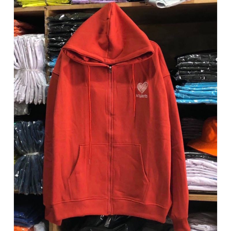 ÁO KHOÁC NAM NỮ - ÁO KHOÁC CẶP THÊU TIM KIỂU DÁNG HOODIE CHẤT NỈ NGOẠI XƯỞNG MAY TIPI