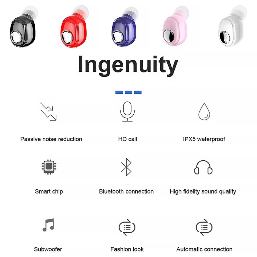 L15 Mini In Ear Sports Earbud Single Wireless Bluetooth Earphone Stereo Headset for IOS Android