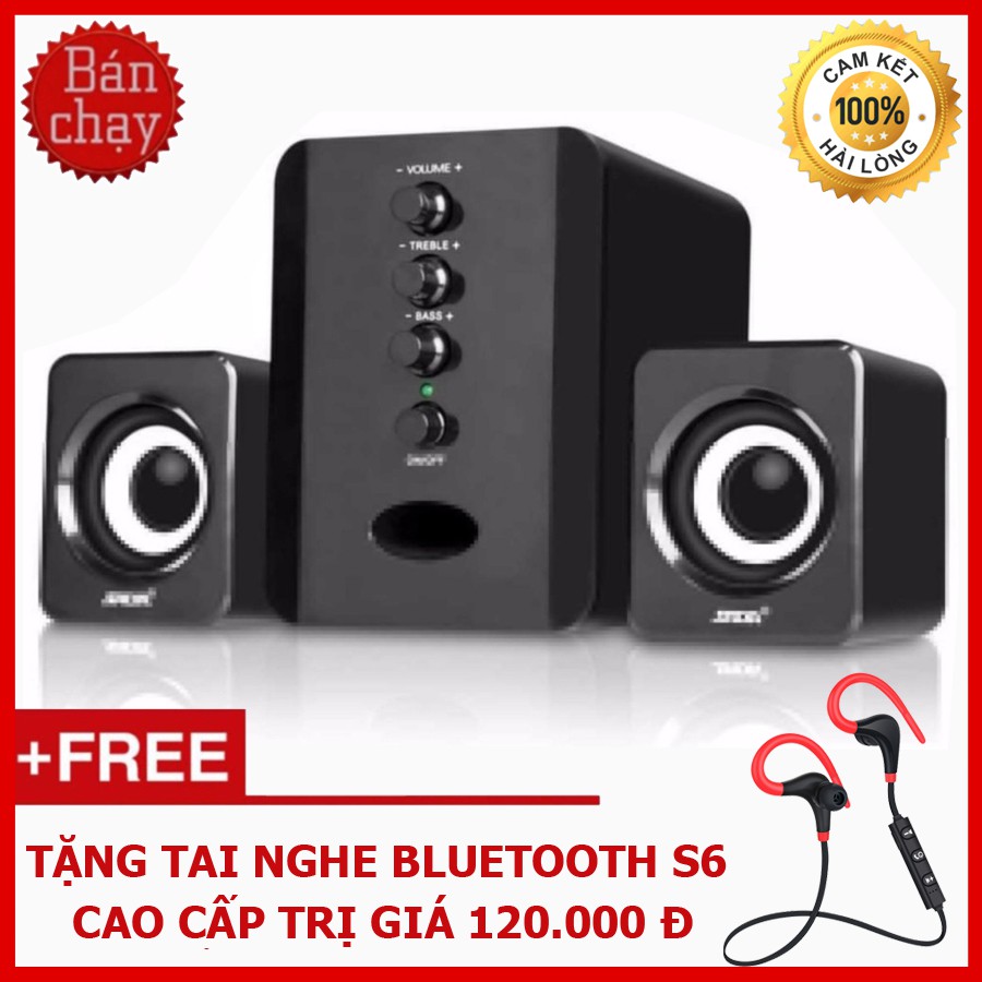 [Mã ELHACE giảm 4% đơn 300K] {SUPER HOT} Bộ Loa Máy Tính 2.1 USB SADA D-202 Tặng Tai Nghe Bluetooth Cao Cấp S6