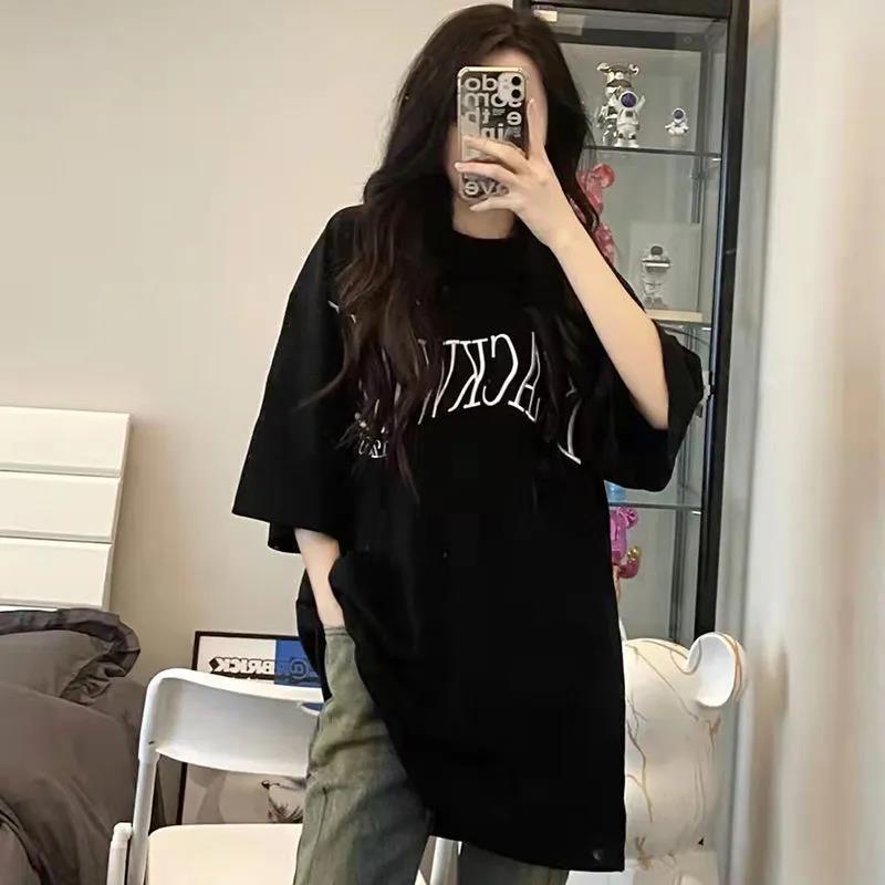 COZOK Áo Thun Ngắn Tay Dáng Rộng Thời Trang retro Dễ Phối Đồ
