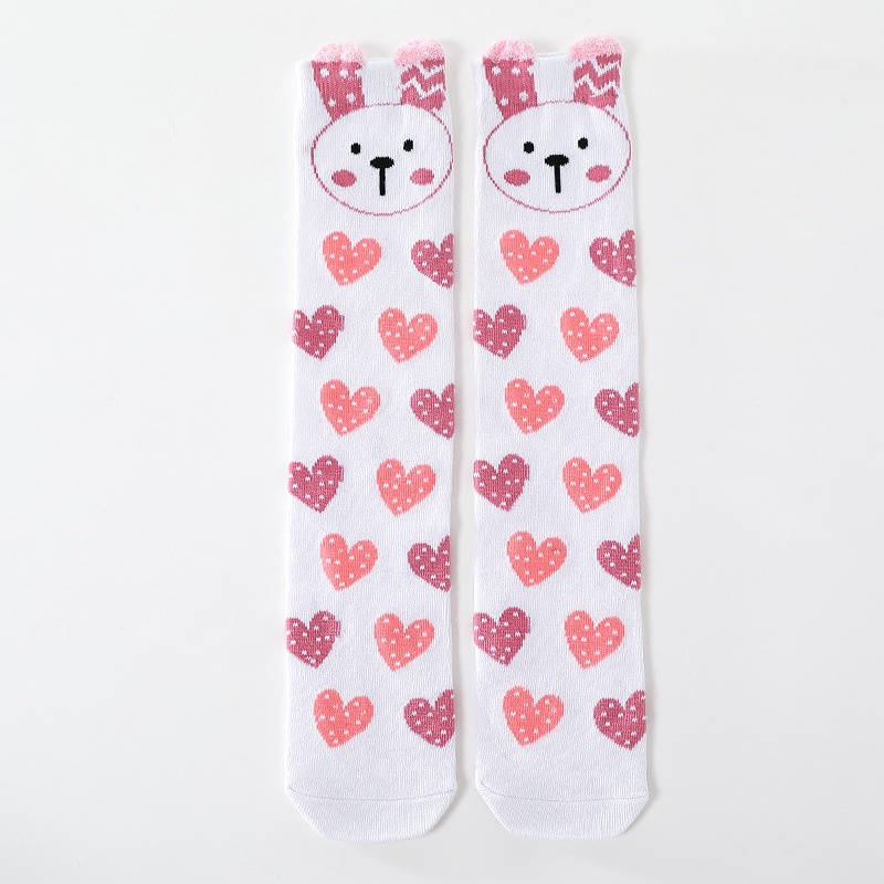 Vớ Cotton Cao Đến Đầu Gối In Họa Tiết Hoạt Hình Dễ Thương Cho Bé Gái 3-12 Tuổi