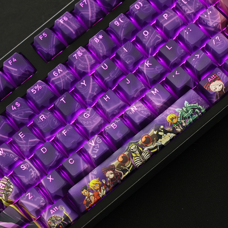 Overlord Keycaps Cherry Profile truyền ánh sáng Anime PBT Dye Sub Bàn phím cơ học Keycap