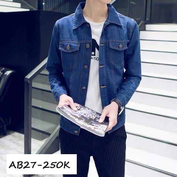 ÁO KHOÁC JEAN NAM xanh đậm, xanh nhạt, đen trời trang nam 4 mùa thu đông, chất jean dày đẹp cao cấp 566B