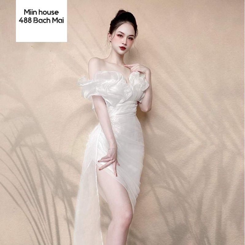 Váy trễ vai body vạt