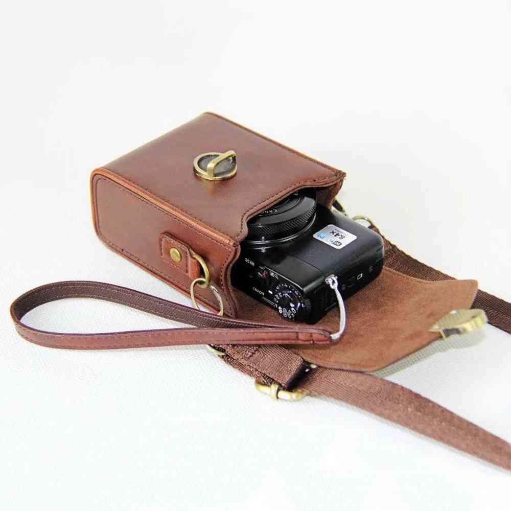 BTLIMER Túi Da Pu Đựng Bảo Vệ Máy Ảnh Canon Tiện Dụng