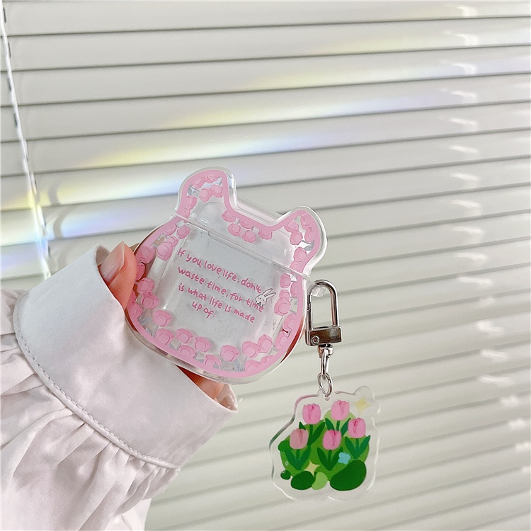 Móc Khóa Nhựa Mica Hình Hoa Tulip Nhiều Màu Sắc