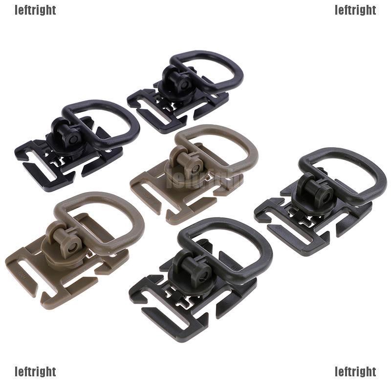 GIÁ RẺ2pc Swivel D Ring Clip Webbing Clamp Tactical Backpack Attach Strap Hang Outdoor