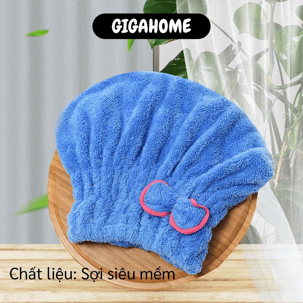 Khăn Ủ Tóc GIGAHOME Khăn Quấn Tóc Gội Đầu Làm Khô Siêu Nhanh, Thấm Hút Tốt, Dễ Giặt 7074