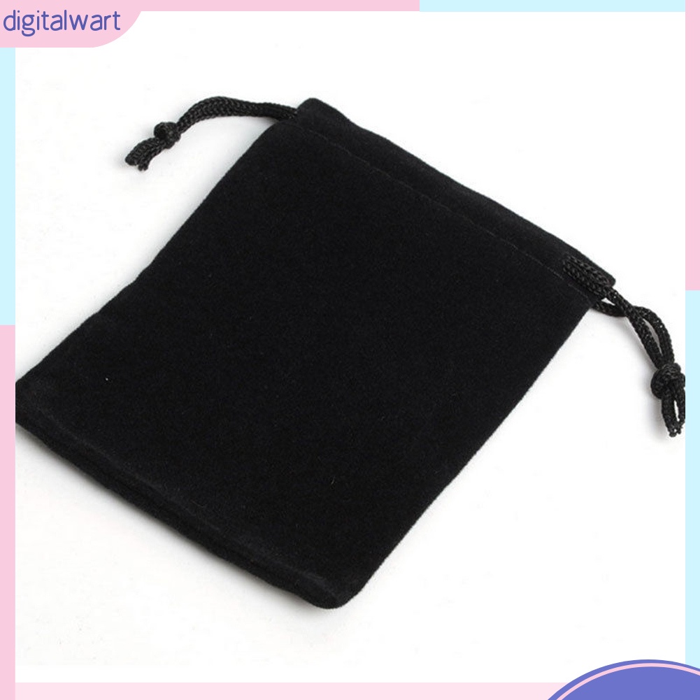Túi Vải Nhung Dây Rút Màu Đen Xinh Xắn