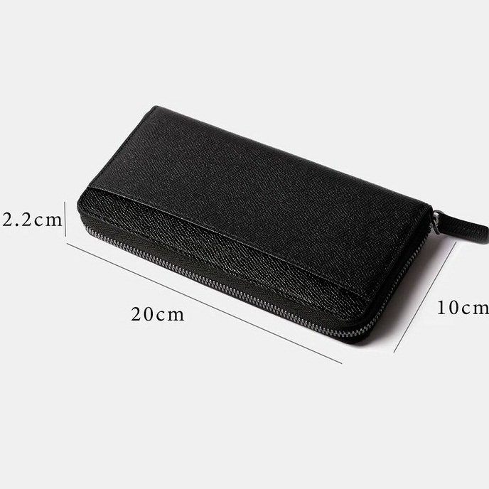 Bóp ví dài khóa kéo Owen dành cho nam, nữ da bò cao cấp nhập khẩu