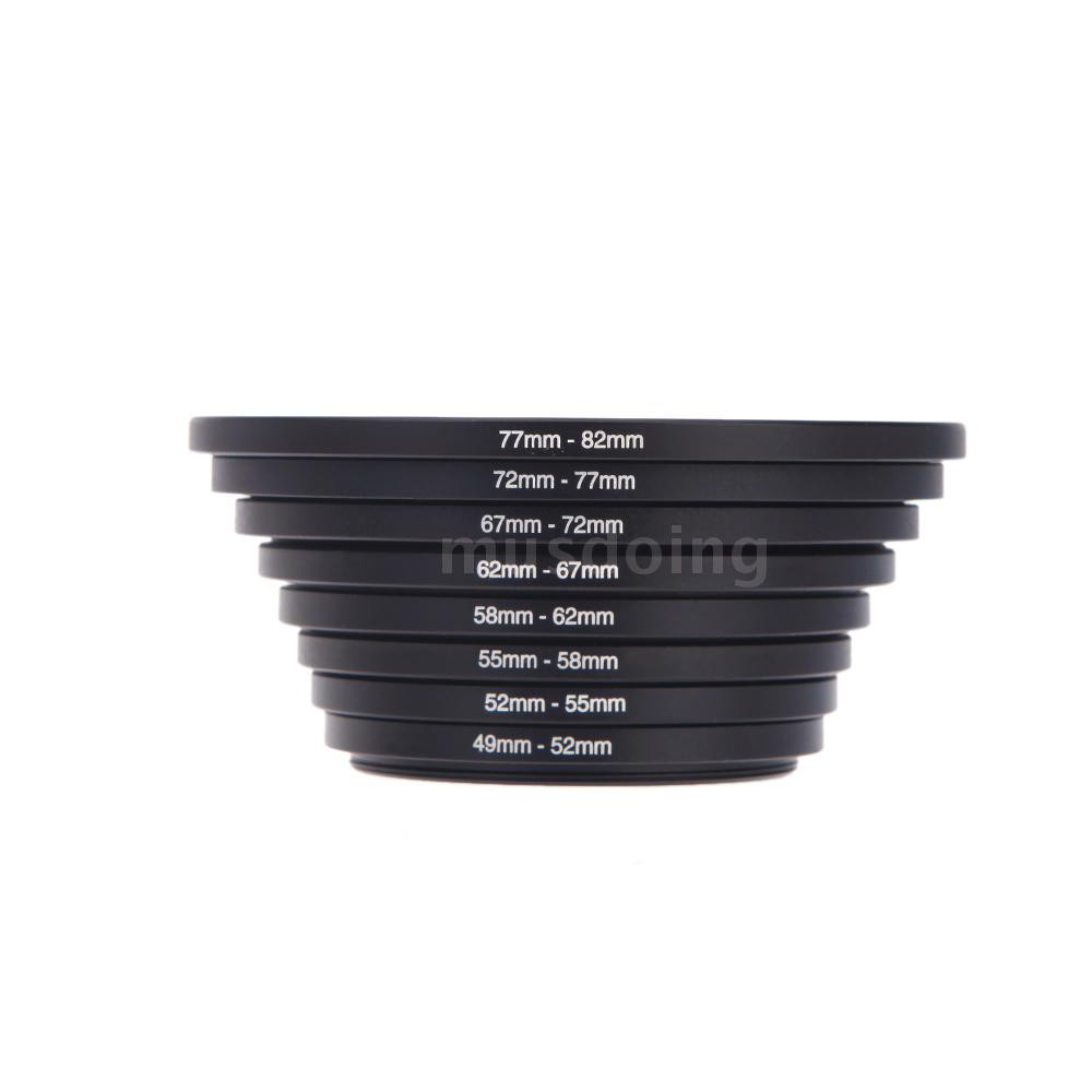 Bộ 8 vòng đệm chuyên nghiệp dành cho bộ lọc máy ảnh 49-52-55-58-62-72-77-82mm 49mm-82mm