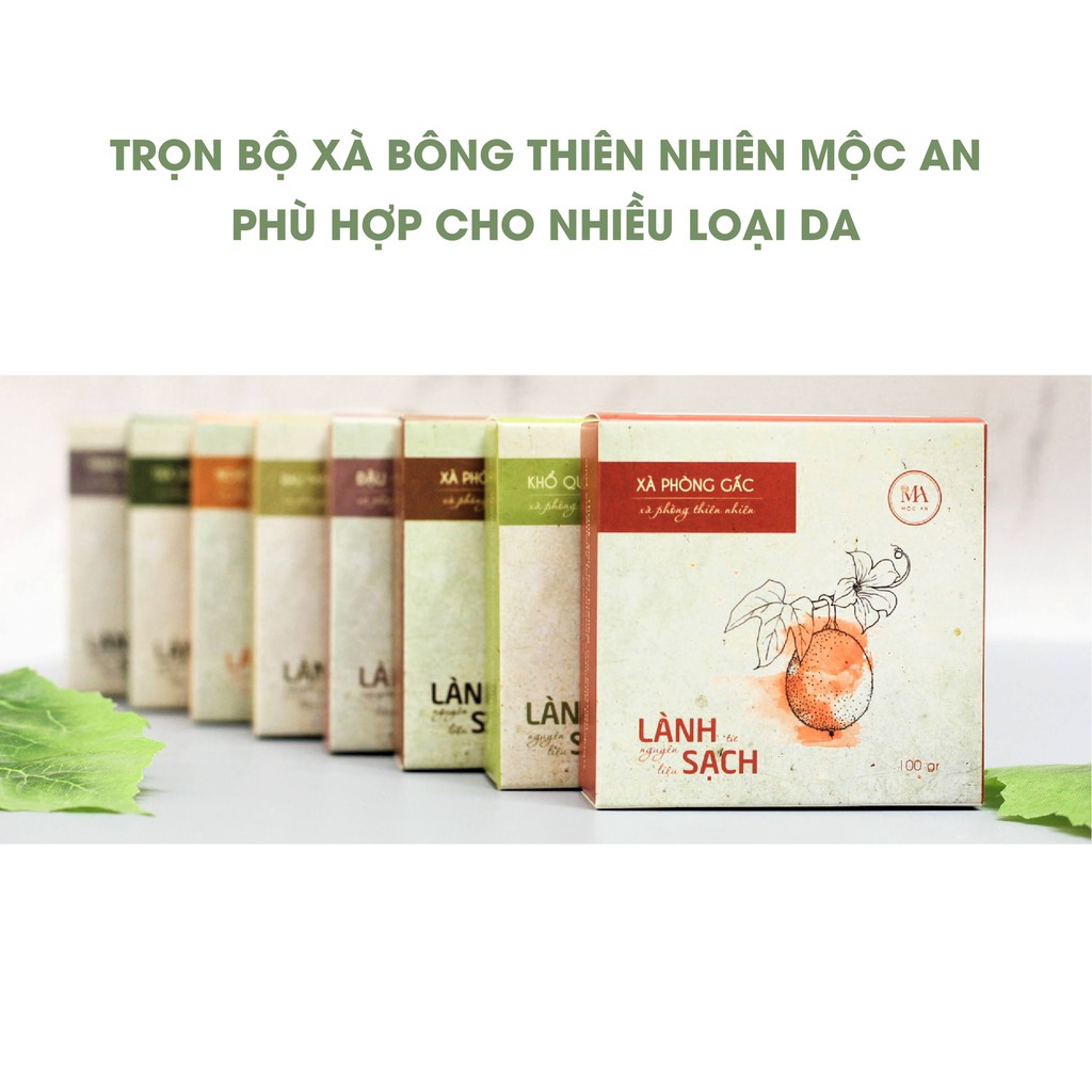 Xà Bông Thiên Nhiên Cafe Mềm Mịn Sạch Da, Giảm Mụn Đầu Đen Mộc An 100GR