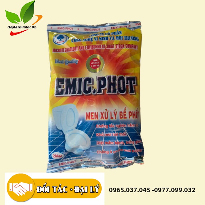 Emic phot. Men vi sinh xử lý Bể Phốt, xử lý hầm cầu tránh hút hầm, xử lý mùi hôi. Gói 200g