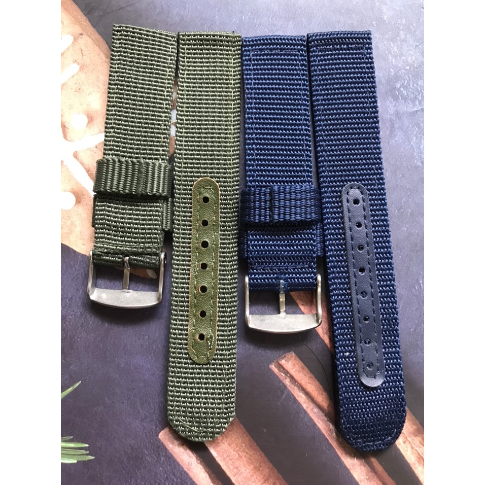 Dây dù đồng hồ Seiko màu Xanh quân đội