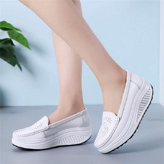 Giày Lười Nữ Đế Độn Cá Tính Da PU