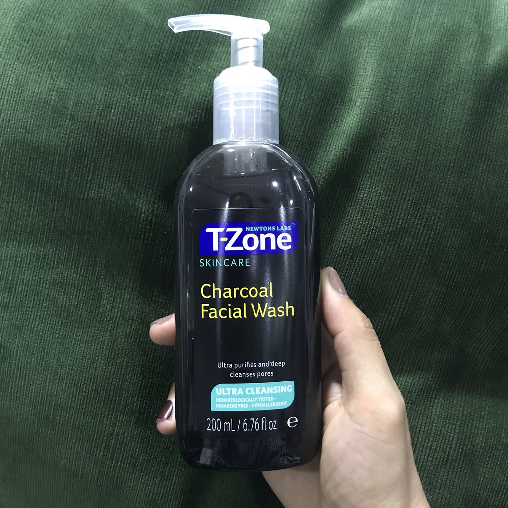Gel rửa mặt sạch sâu than hoạt tính T-Zone Charcoal Facial Wash 200ml | BigBuy360 - bigbuy360.vn