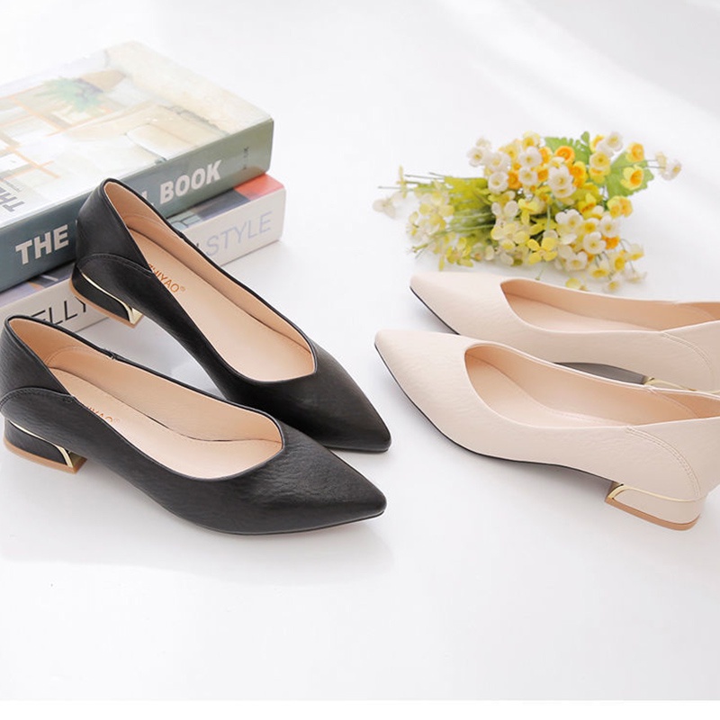 Giày cao gót IELGY bằng da thật mũi nhọn thời trang cho nữ