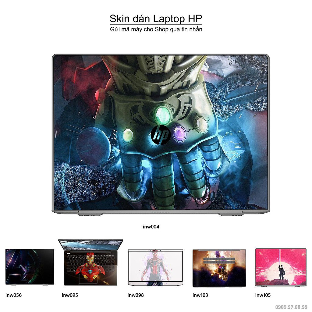 Skin dán Laptop HP in hình Inifinity War (inbox mã máy cho Shop)