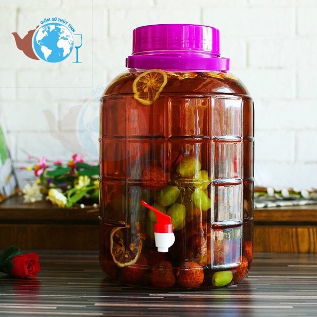 Bình ngâm rượu thuỷ tinh 20lít,15lít,10lít,5lít có cả vòi và không vòi