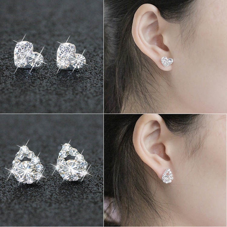 Bông Tai Hình Hoa/ Ngôi Sao/ Hình Học Đính Ngọc Trai Bằng Bạc 925 Thời Trang A218