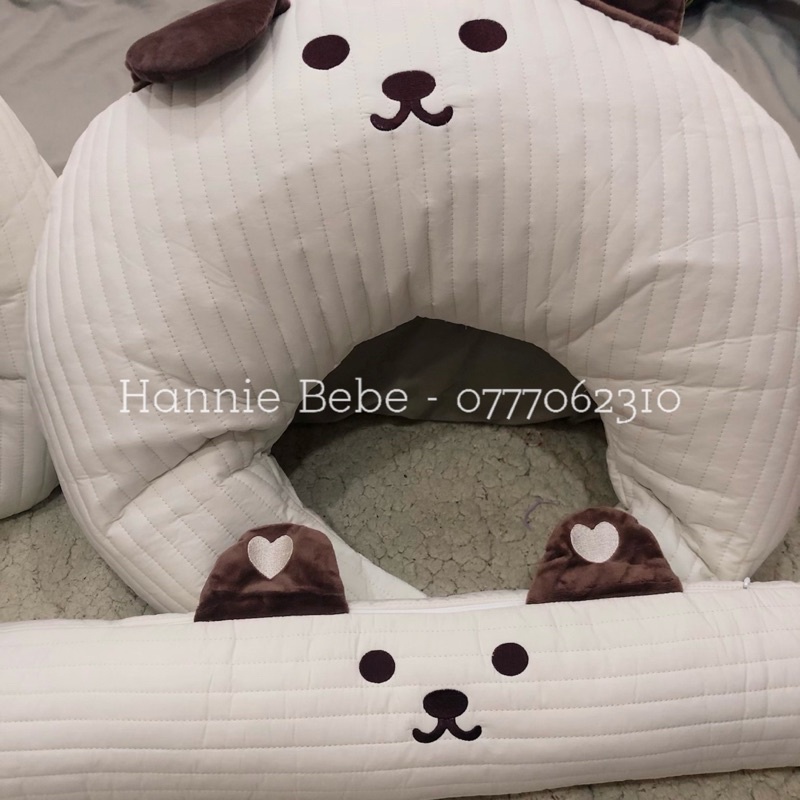 Gối Ngủ Chần Bông Cotton Tinh Khiết Hình Mặt Có Thể Tháo Rời Cho Bé