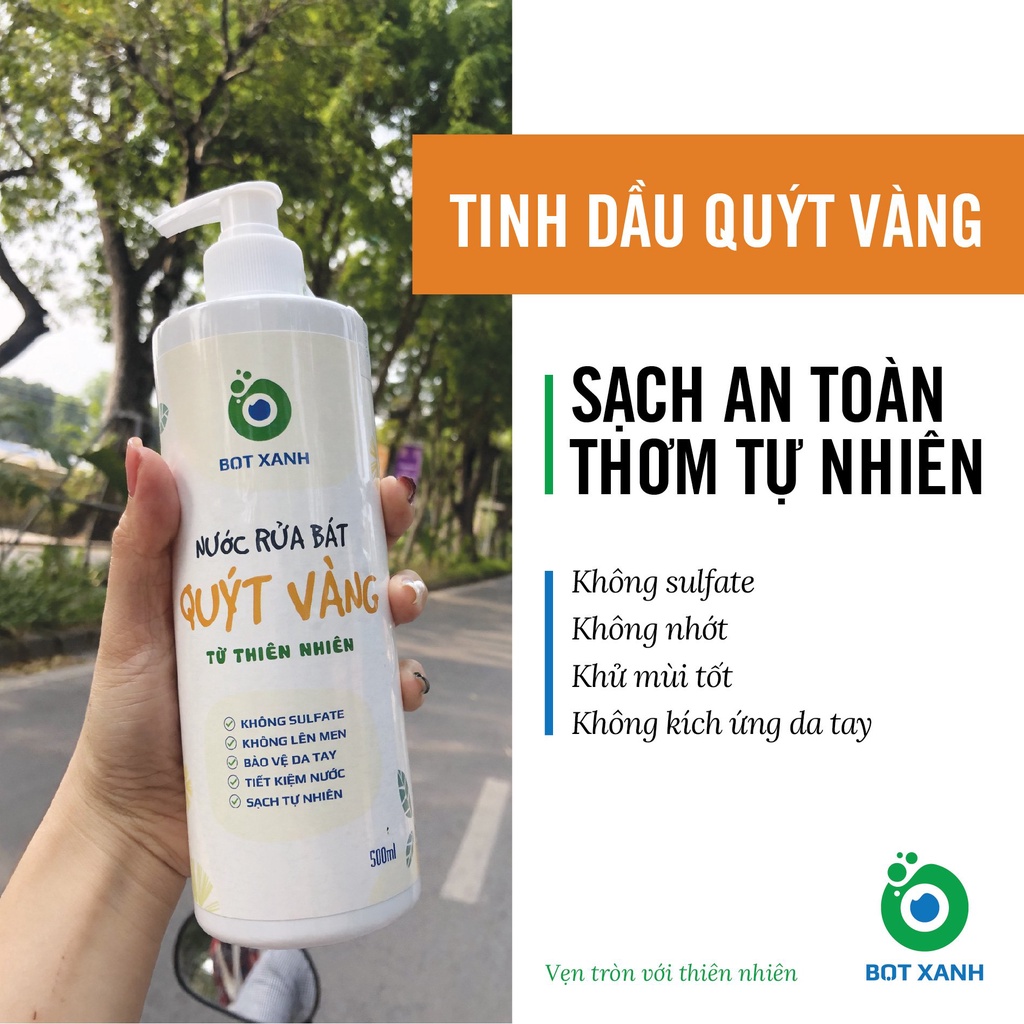 NƯỚC RỬA CHÉN THIÊN NHIÊN QUÝT VÀNG 2 LÍT - An toàn cho da tay, sạch tự nhiên