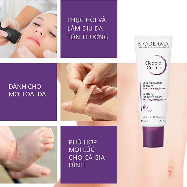 Kem Phục Hồi Da BIODERMA Cicabio Cream 40ml