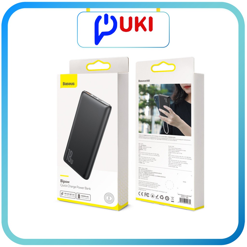 Pin sạc Dự Phòng Baseus PPDML-01 10000mAh sạc nhanh các dòng Iphone IPad PD 18W, bảo hàng 6 tháng