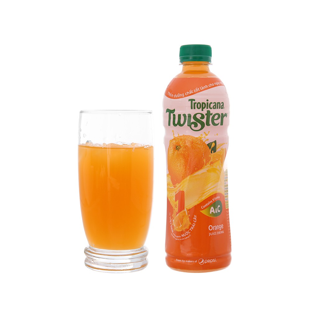 Thùng 24 chai nước cam ép Twister Tropicana 455ml