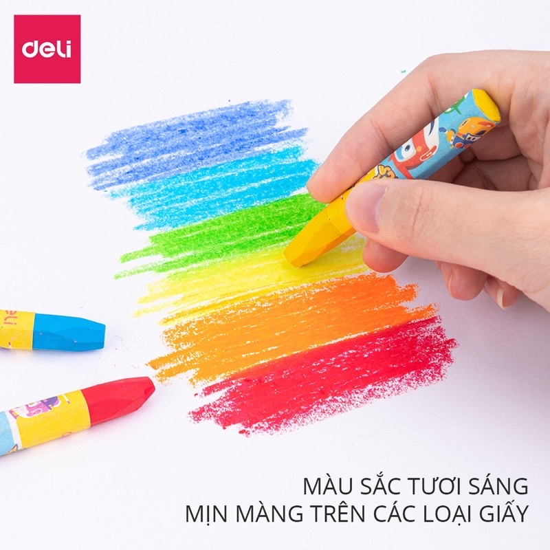 Bút sáp dầu hữu cơ Deli 12/18/24 màu Color Oil Pastel