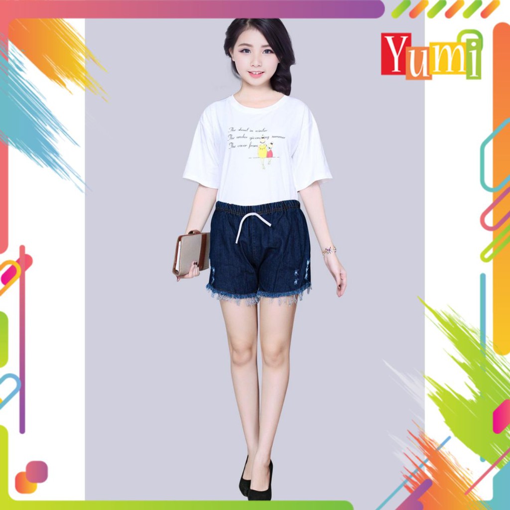 Quần Sort Jean Nữ Lưng Chum  SJ02