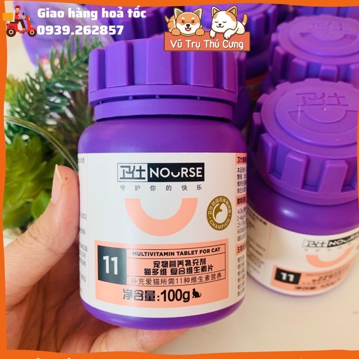 Vitamin cho Mèo Nourse 11, cho Mèo biếng ăn, dinh dưỡng cho Mèo