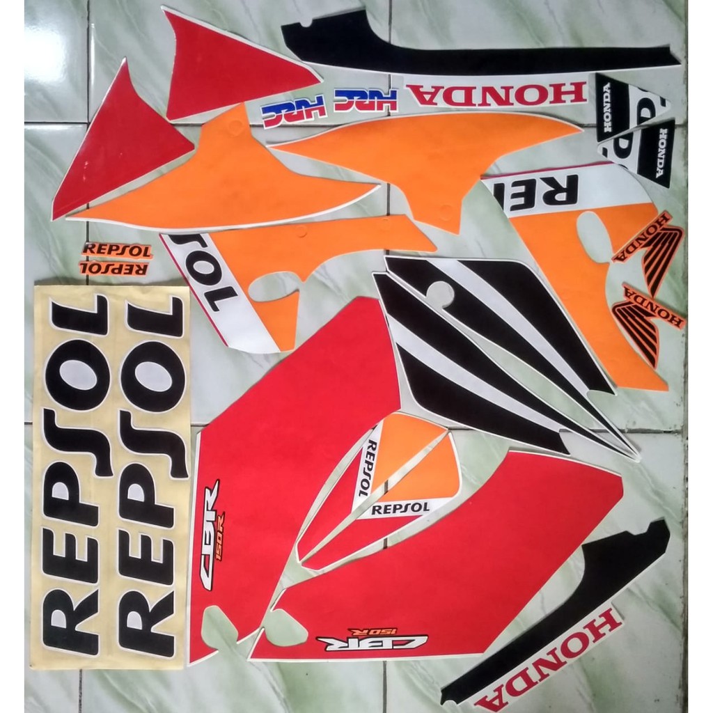 Miếng Dán Trang Trí Xe Honda Cbr Repsol 150r 2016 2017 2018 Màu Cam