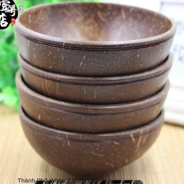 【giá cực rẻ】Hải Nam Tự nhiên Gáo dừa Bát đánh bóng Bé bằng gỗ Trẻ em Người lớn Không sơn Cách nhiệt Làm thủ công thuần