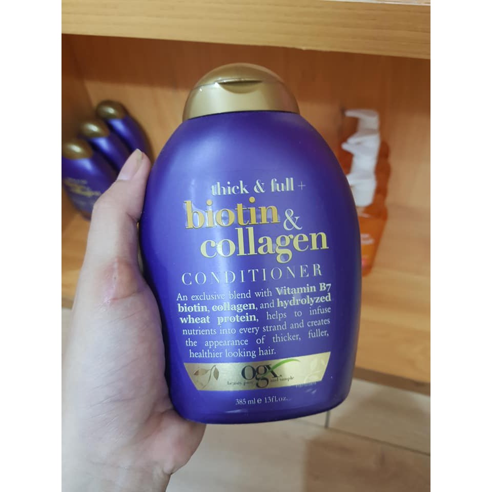 Dầu Gội Kích Thích Mọc Tóc OGX Biotin & Collagen Thick & Full 385ml Của Mỹ